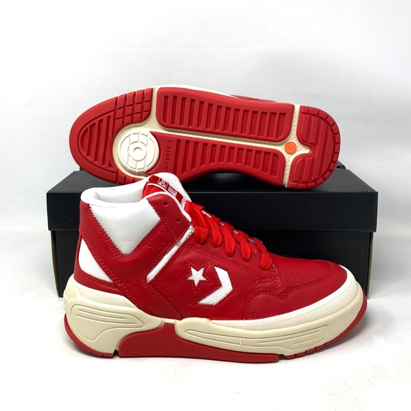 Converse Weapon CX Varsity Leather Shoes Men Red White Mid Top Sneakers 172355C - Picture 5 of 11